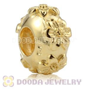 Gold plated 925 Sterling Silver Flower charm Beads