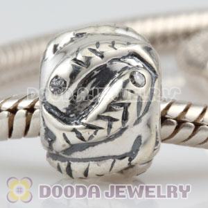 Authentic 925 Sterling Silver Fish charm Beads with stone