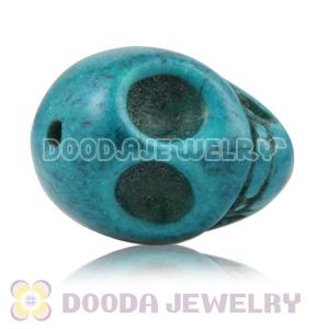 17×18mm Teal Turquoise Skull Head Ball Beads 