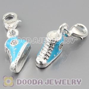 Silver Plated Alloy blue ice skate Charms