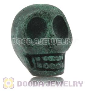 17×18mm Atrovirens Turquoise Skull Head Ball Beads