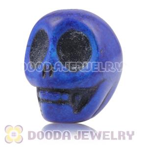 17×18mm Mediumslateblue Turquoise Skull Head Ball Beads 