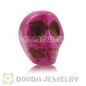 11×12mm Magenta Turquoise Skull Head Ball Beads