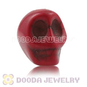 11×12mm Red Turquoise Skull Head Ball Beads