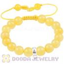 handmade Style Tscharm Jewelry Charm Bracelet Yellow Agate and Sterling Silver Beads
