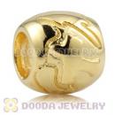 Gold plated Sterling Silver Peace Dove charm Beads