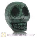 17×18mm Atrovirens Turquoise Skull Head Ball Beads