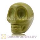17×18mm Olive Turquoise Skull Head Ball Beads
