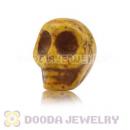 11×12mm Beige Turquoise Skull Head Ball Beads