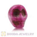 11×12mm Magenta Turquoise Skull Head Ball Beads