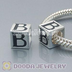 Letter B Charm Jewelry Solid Silver Beads and Charms