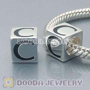 Letter C Charm Jewelry Solid Silver Beads and Charms
