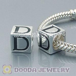 Letter D Charm Jewelry Solid Silver Beads and Charms