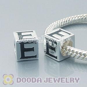 Letter E Charm Jewelry Solid Silver Beads and Charms
