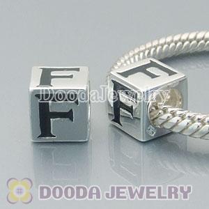 Letter F Charm Jewelry Solid Silver Beads and Charms