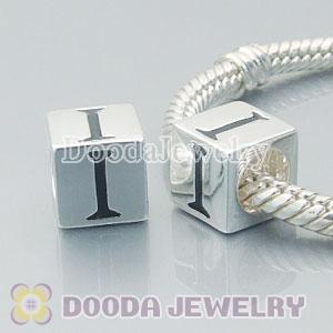 Letter I Charm Jewelry Solid Silver Beads and Charms