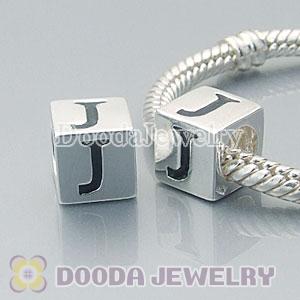 Letter J Charm Jewelry Solid Silver Beads and Charms