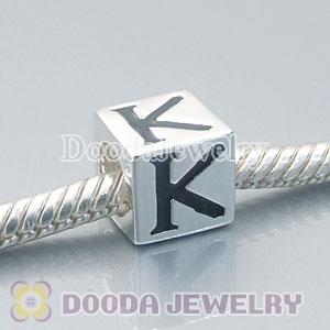 Letter K Charm Jewelry Solid Silver Beads and Charms
