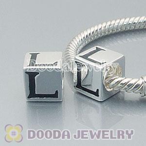 Letter L Charm Jewelry Solid Silver Beads and Charms