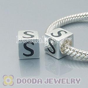 Letter S Charm Jewelry Solid Silver Beads and Charms