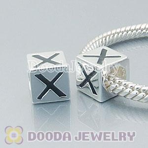 Letter X Charm Jewelry Solid Silver Beads and Charms
