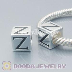 Letter Z Charm Jewelry Solid Silver Beads and Charms