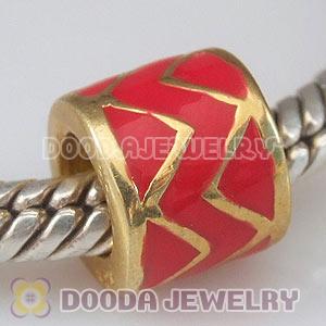 Gold Plated 925 Sterling Silver Charm Jewelry Enamel Beads