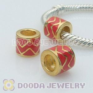Gold Plated 925 Sterling Silver European Style Enamel Beads