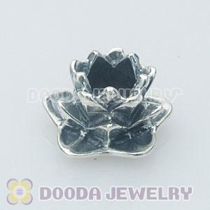 Solid Sterling Silver Charm Jewelry lotus flower Beads and Charms