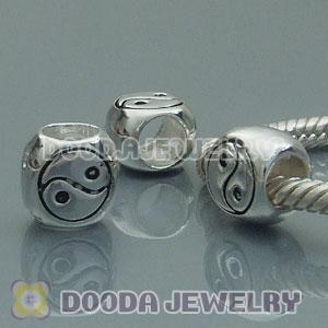 925 Sterling Silver European Yin Yang Beads