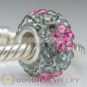 Jewelry silver beads with 90 crystal rhinestones Austrian crystal Jewelry beads with 5 flowers