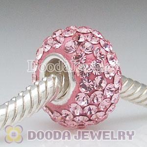 Jewelry silver beads with 90 crystal rhinestones Austrian crystal Jewelry beads with 925 silver core