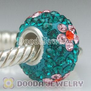 Jewelry silver beads with 90 crystal rhinestones Austrian crystal Jewelry beads with 5 flowers
