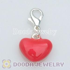 Wholesale Silver Plated Alloy Red Heart Charms