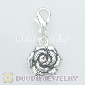 Wholesale Silver Plated Alloy Flower Charms