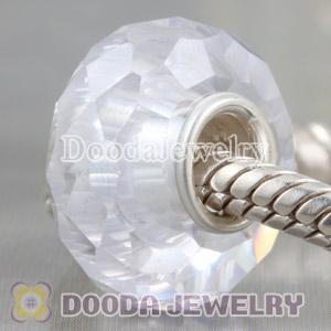 Fashion Jewelry style faceted zircon stone beads in 925 solid silver single core