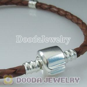 21cm European Style Single Brown Leather Bracelet