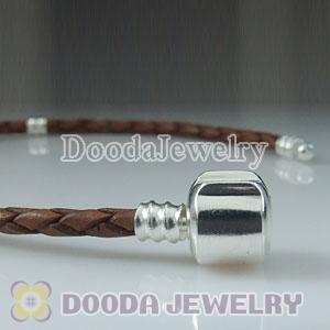 21cm European Style Single Brown Leather Bracelet