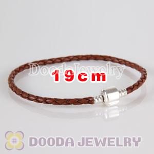 19cm Charm Jewelry Single Brown Leather Bracelet