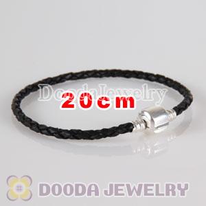 20cm Charm Jewelry Single Black Leather Bracelet