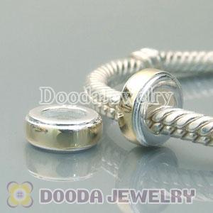 Gold Plated annulus European Style 925 Silver Spacer Beads