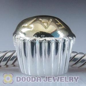 Gold Plated Cake Charm Jewelry 925 Silver Beads and Charms