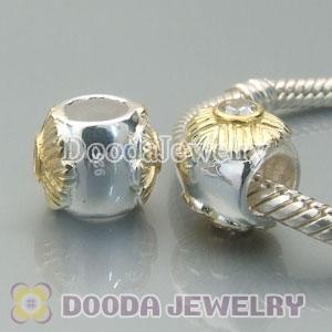 Gold Plated and European Style Silver Beads with Stone