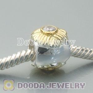Gold Plated and Charm Jewelry Silver Beads with Stone