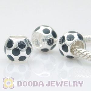 925 Solid Silver European Style Beads Enamel Football