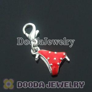 Wholesale Silver Plated Alloy Red Underpants Charms