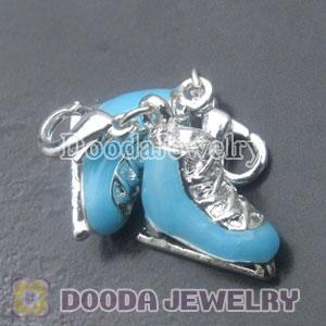 Wholesale Silver Plated Alloy ice skate Charms