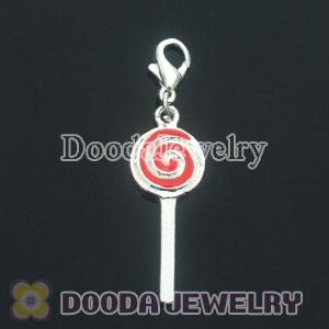 Wholesale Silver Plated Alloy Red Key Charms