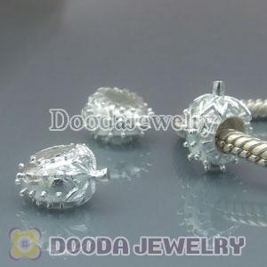 Solid Sterling Silver European Style strawberry Beads and Charms