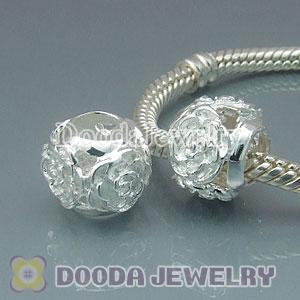 Solid Sterling Silver Charm Jewelry 4 Rose Beads and Charms